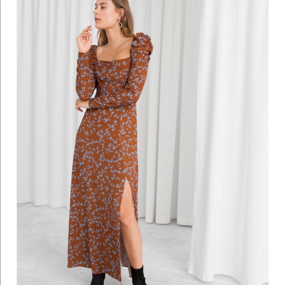NWT!! 🧡 & Other Stories Ruched Floral Maxi Dress